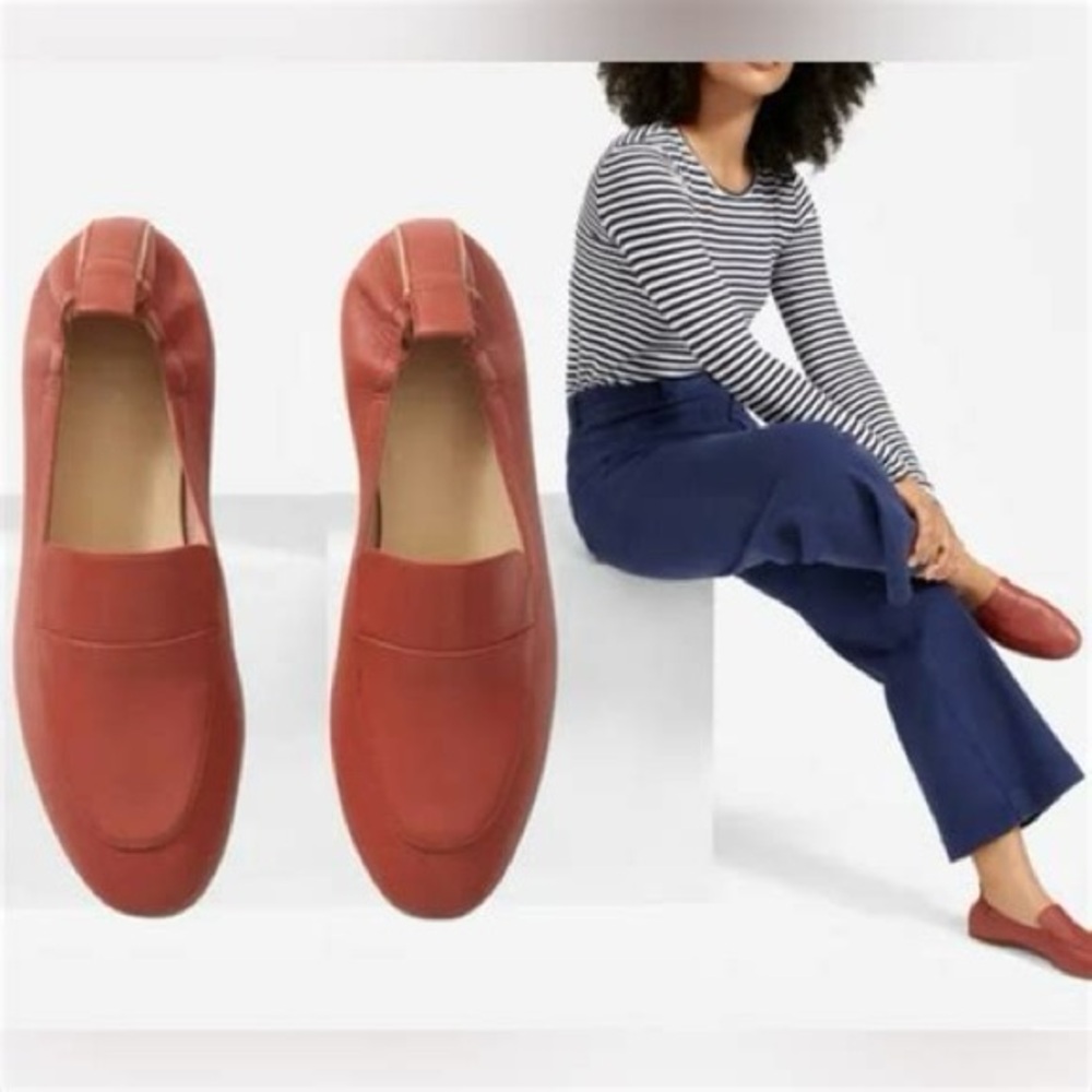 Everlane The Day Loafer Leather Dark Rose Pink Made in Italy - Size 10 - Picture 3 of 14
